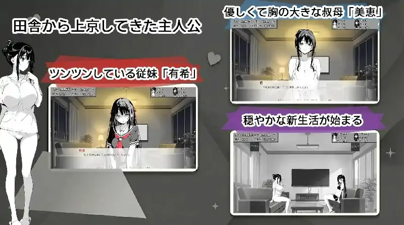 图片[3]-安卓+电脑【日系SLG/调教/动态】漏洞百出.与姨妈和堂妹的同居生活 v1.70骑-大壮游戏